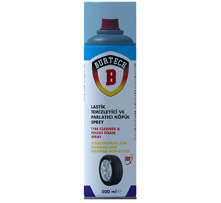 Burtech Lastik Temizleyici ve Parlatıcı Köpük Sprey 500 ML