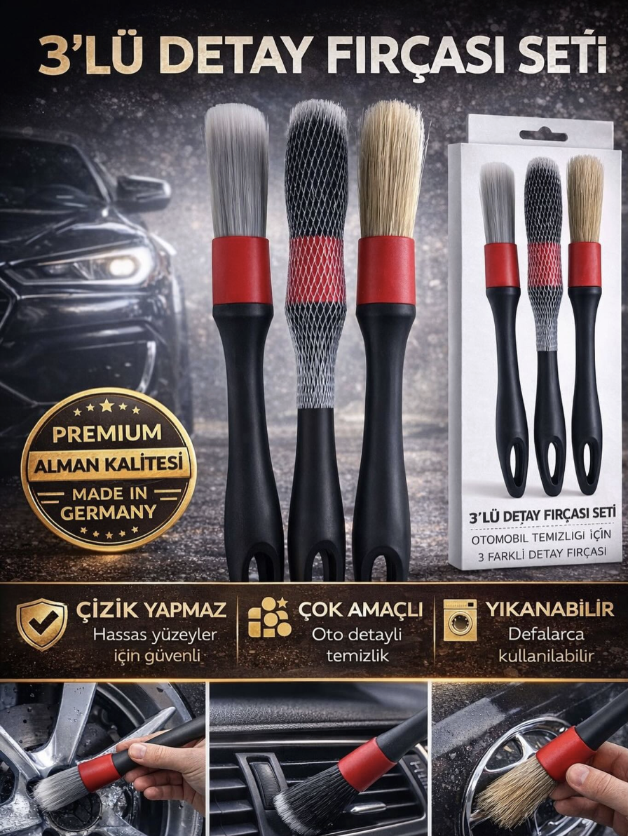 3'LÜ DETAY TEMİZLİK FIRÇASI