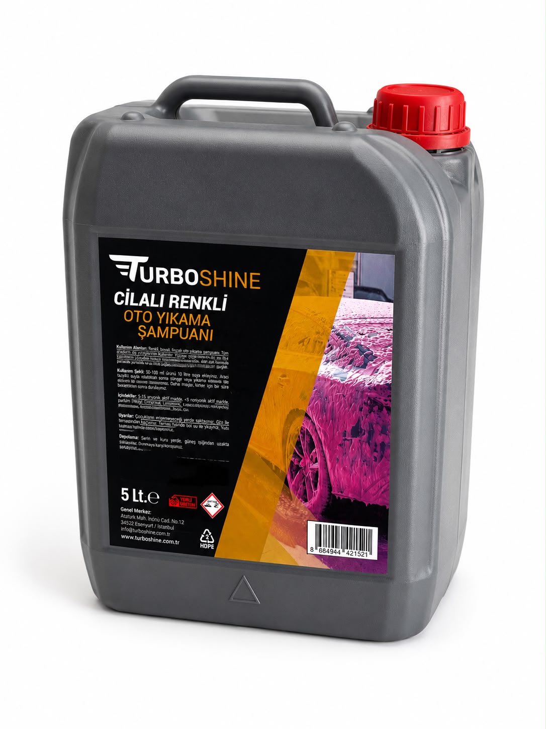 Turbo Shine Cilalı Renkli Oto Yıkama Şampuanı 5 Litre