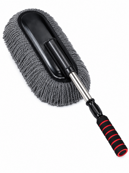 Mikrofiber Püsküllü Araç Yıkama ve Toz Alma Fırçası Teleskopik Saplı